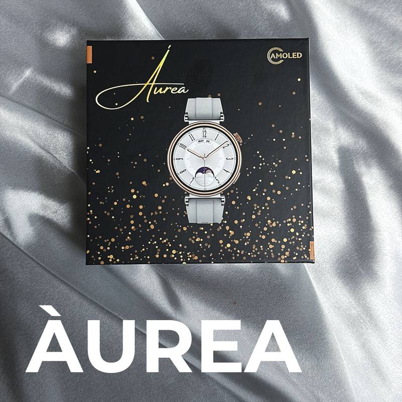 Smartwatch Áurea | Tela AMOLED, Duas Pulseiras Elegantes Modelo Feminino