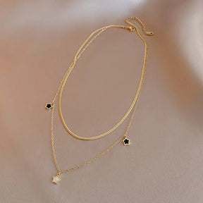 Conjunto Estelar Dourado Pulseira Aço Inoxidável 316L com Pingente de Estrela