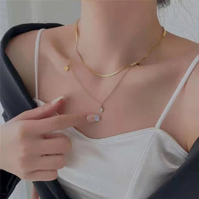 Conjunto Estelar Dourado Pulseira Aço Inoxidável 316L com Pingente de Estrela